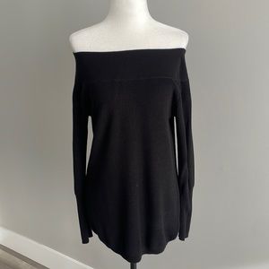 Dynamite Black Over Shoulder Top